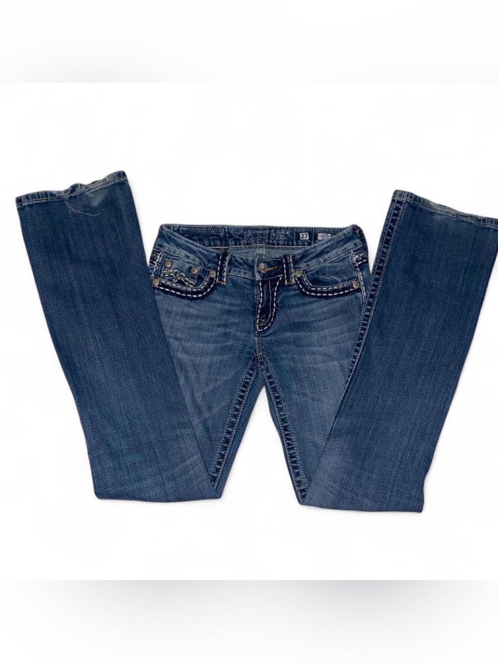Miss Me Women's Blue Embroidered Bootcut Jeans
